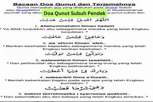 Doa Qunut Subuh Pendek