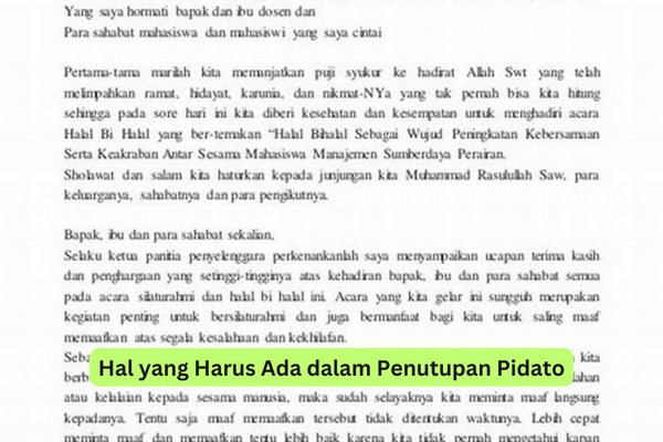 Hal yang Harus Ada dalam Penutupan Pidato