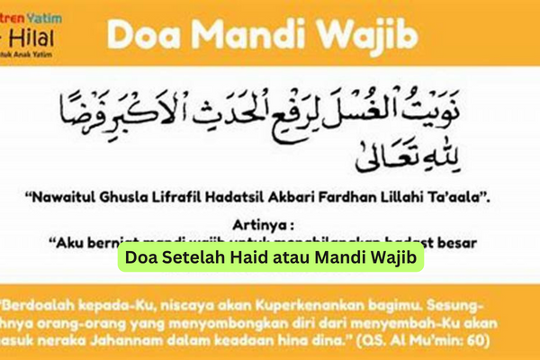 Doa Setelah Haid atau Mandi Wajib