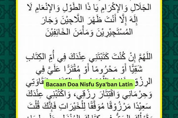 Bacaan Doa Nisfu Sya'ban Latin