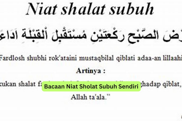 Bacaan Niat Sholat Subuh Sendiri